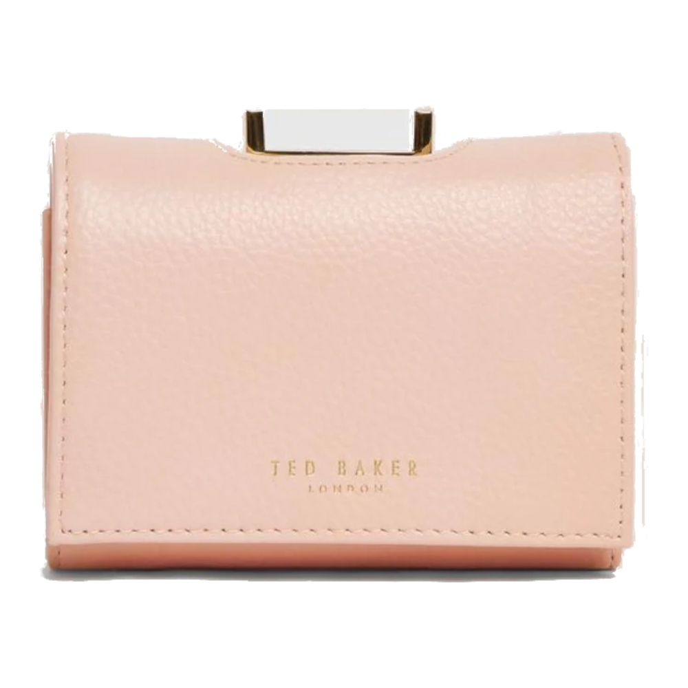 【TED BAKER | テッドベーカー】Baran レザー スナップ式 ミニ 折り財布《ライトピンク》