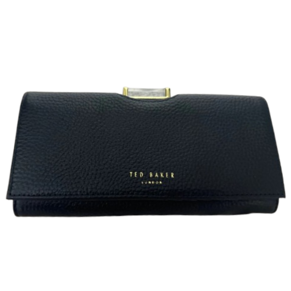 【TED BAKER/テッドベーカー】Bita レザースナップ式 がま口長財布《ブラック》