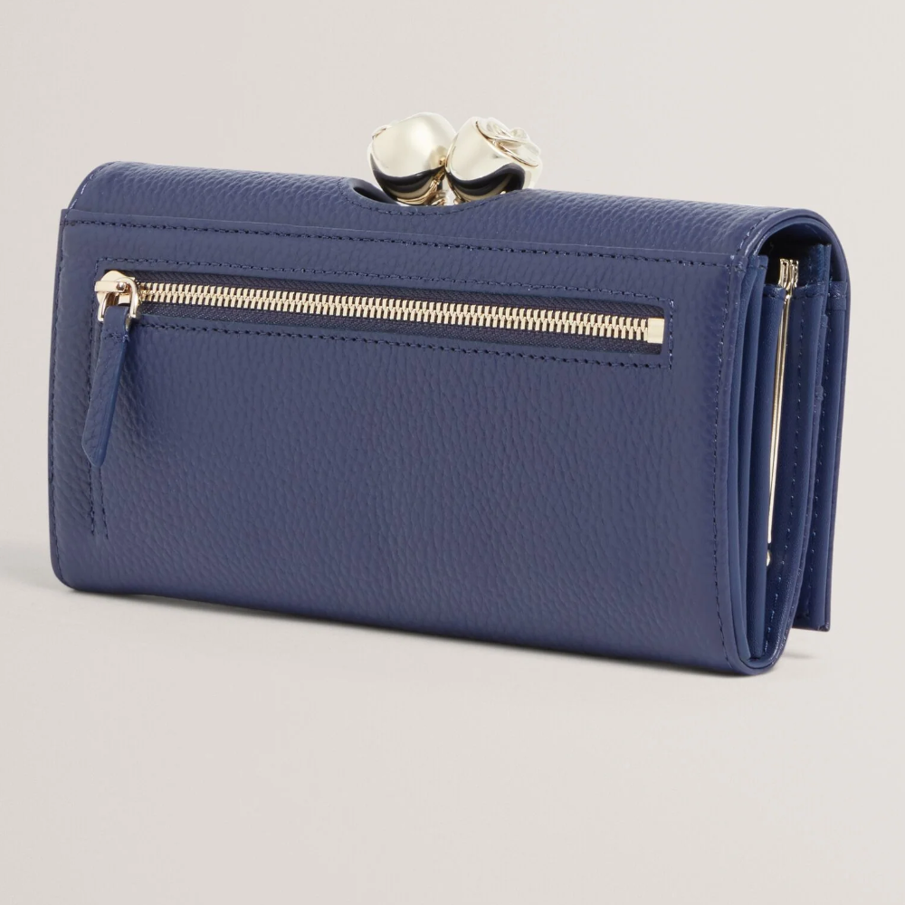 【TED BAKER/テッドベーカー】素敵！ROOSALI お花がま口 長財布 《ダークブルー》