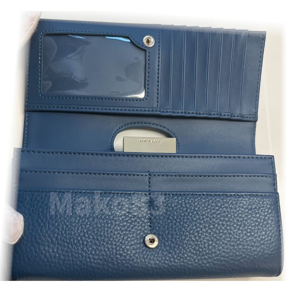 【TED BAKER/テッドベーカー】RHEUMYレザーがま口長財布《ダークブルー》