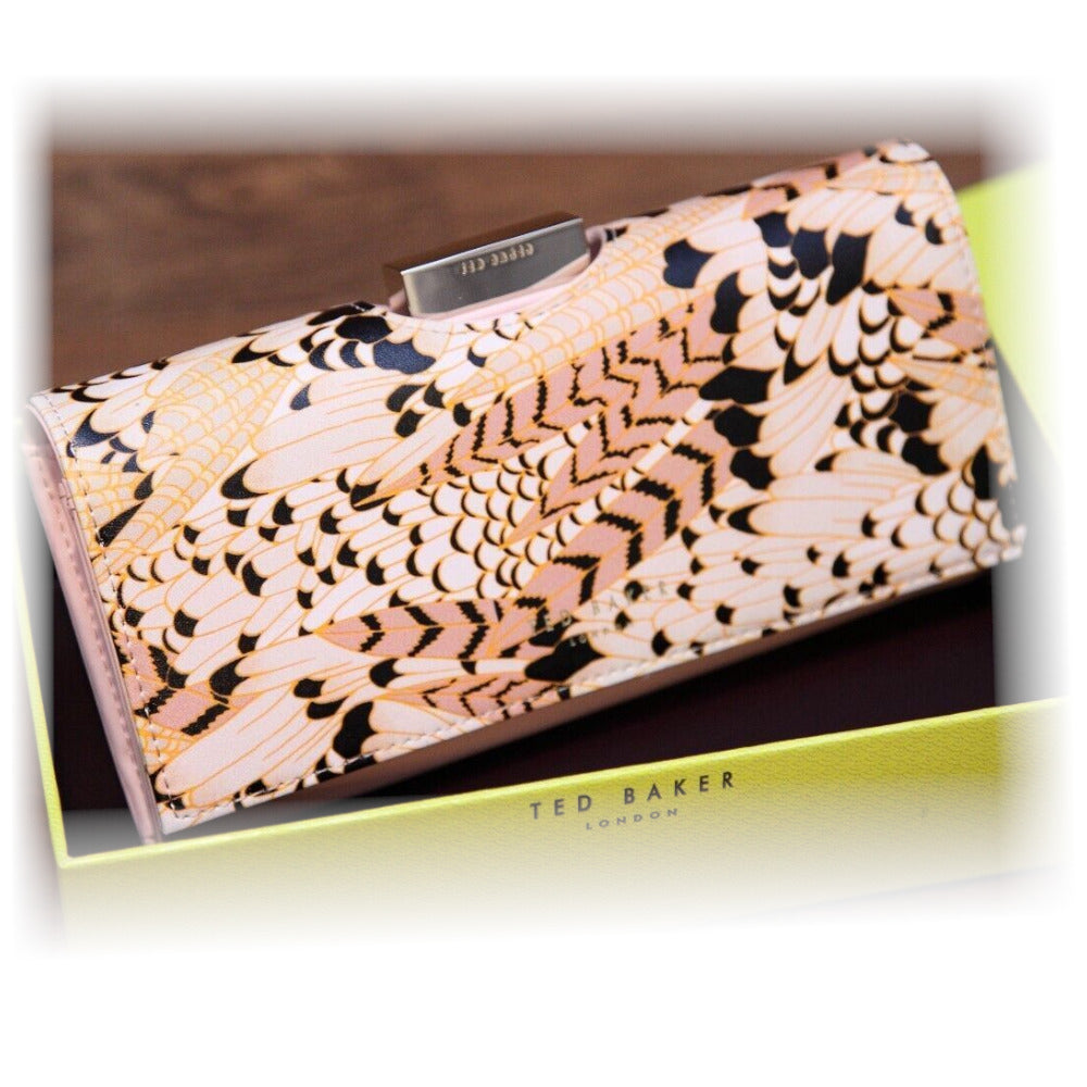 【TED BAKER/テッドベーカー】希少！FERIA レザースナップ式 がま口長財布《ピンク系》