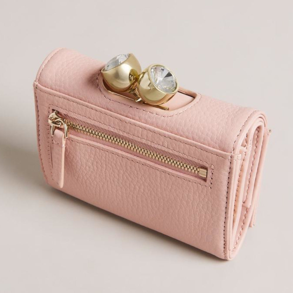 【TED BAKER | テッドベーカー】Cute！レザーがま口 三つ折りミニ財布《ピンク》