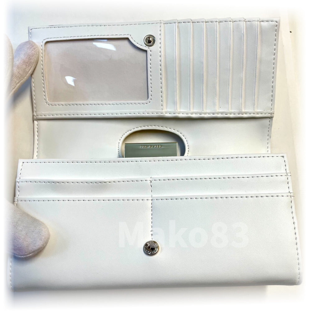 【TED BAKER/テッドベーカー】Rezza レザースナップ式 がま口長財布《ナチュラル》