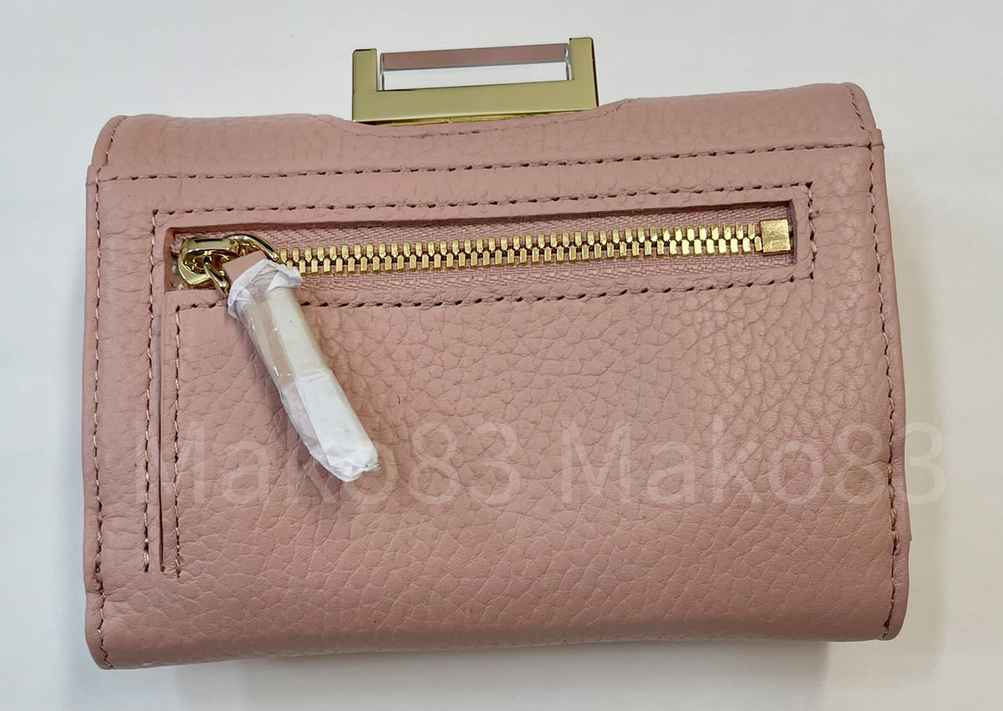 【TED BAKER | テッドベーカー】Baran レザー スナップ式 ミニ 折り財布《ライトピンク》