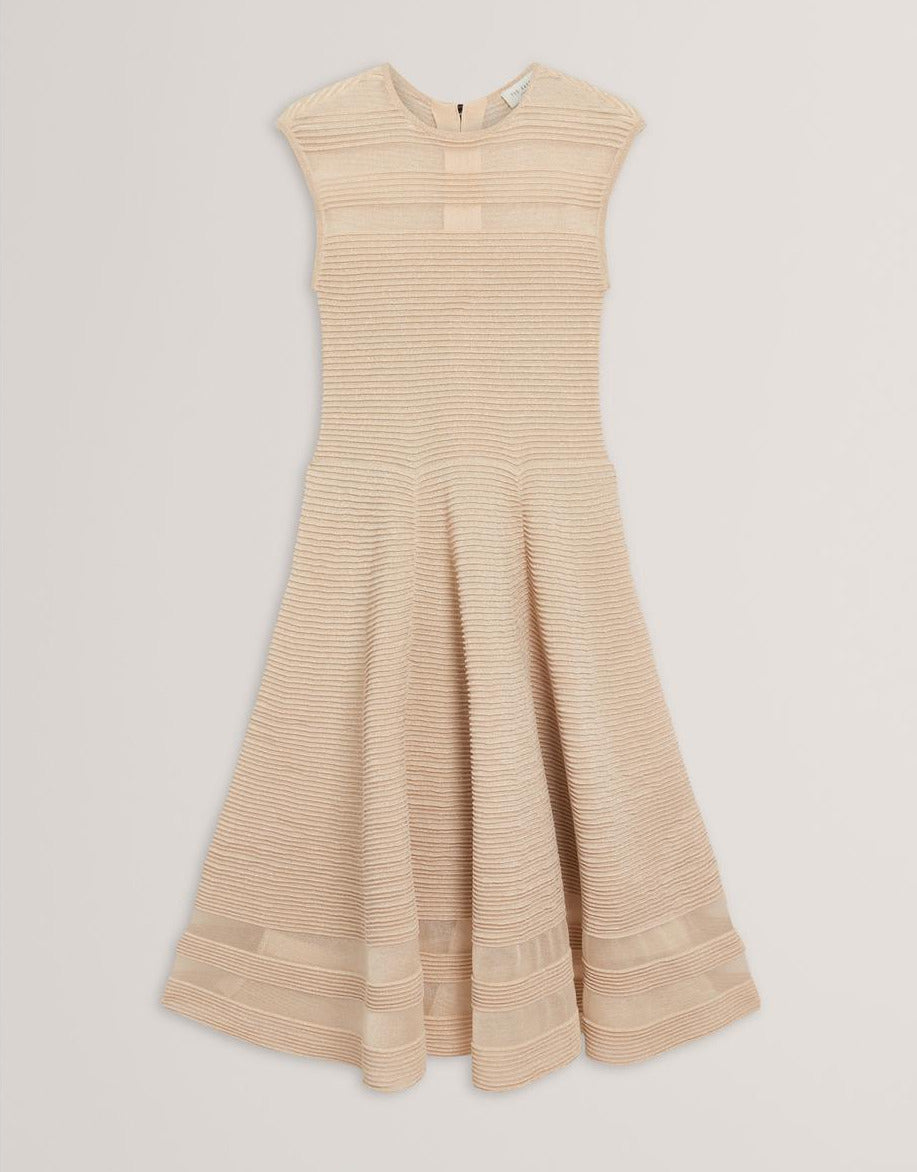 【TED BAKER | テッドベーカー】SAALLI リブ編みディテール ワンピース《ナチュラル》