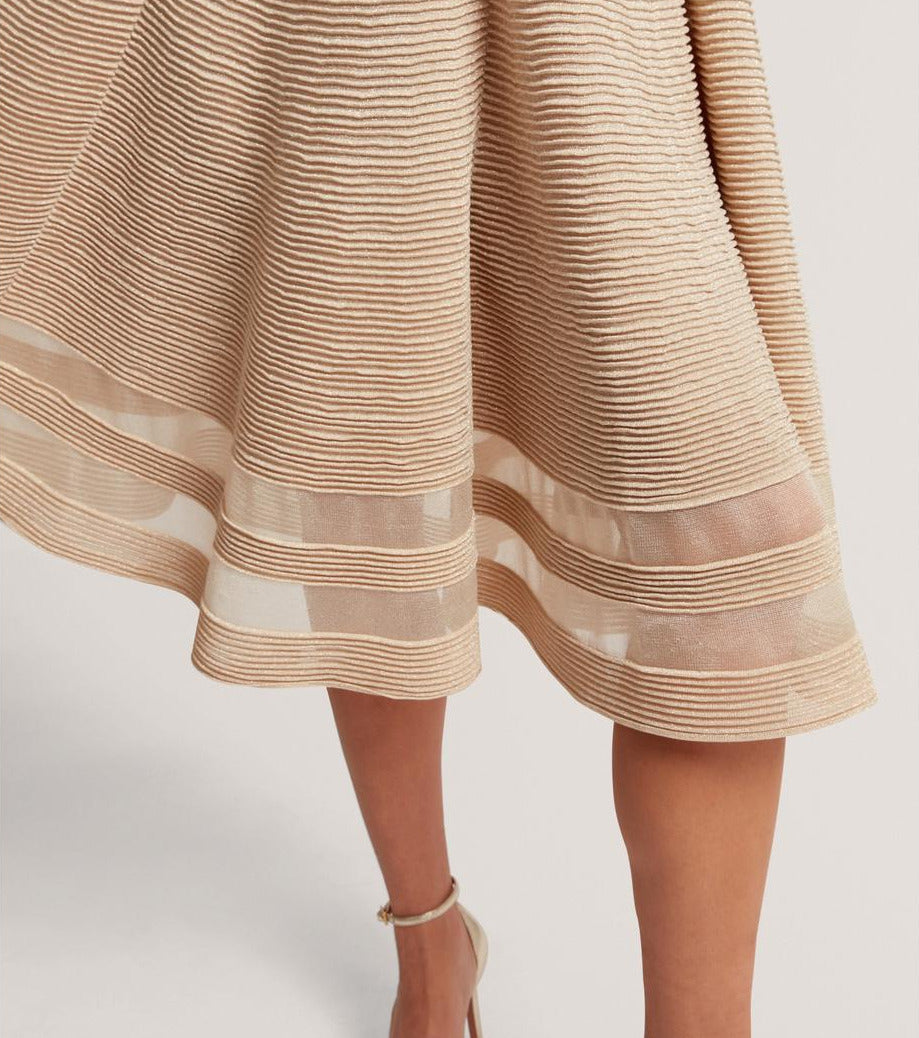 【TED BAKER | テッドベーカー】SAALLI リブ編みディテール ワンピース《ナチュラル》