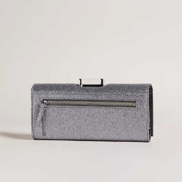 【TED BAKER/テッドベーカー】GLAREH グリッターレザー スナップ式 長財布《シルバー》