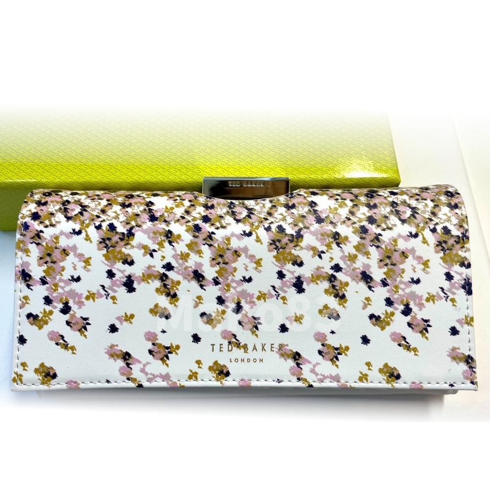 【TED BAKER/テッドベーカー】Rezza レザースナップ式 がま口長財布《ナチュラル》