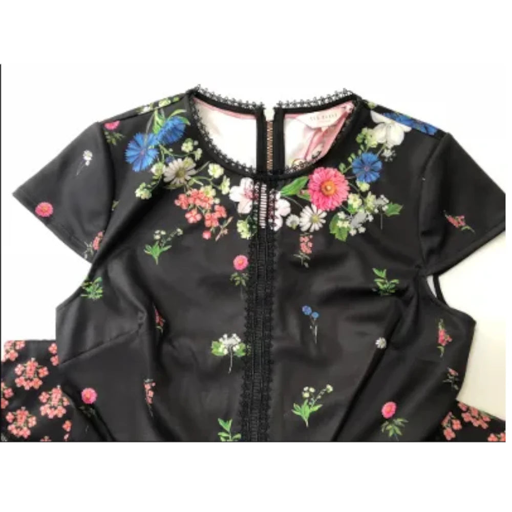 【TED BAKER | テッドベーカー】DAISSIE スケーターワンピース 《花柄ブラック》
