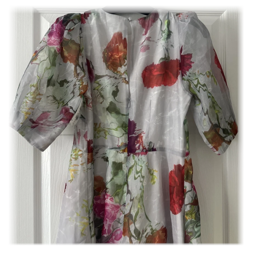 【TED BAKER | テッドベーカー】素敵！Mekayla お花柄 ミディ ワンピース《花柄ホワイト》【サイズ2 日本サイズ11】
