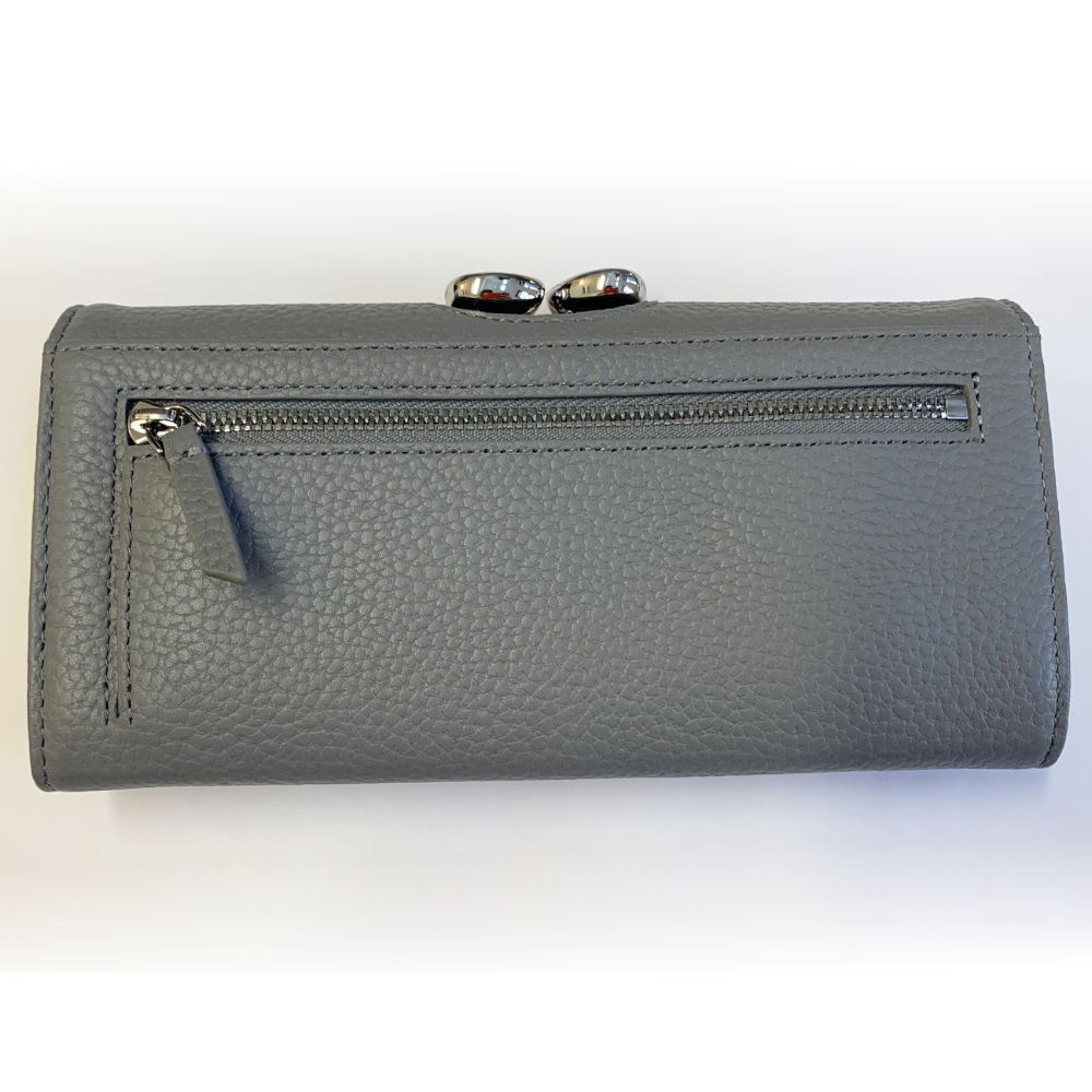 【TED BAKER/テッドベーカー】Alyysaa レザー がま口長財布《グレー》
