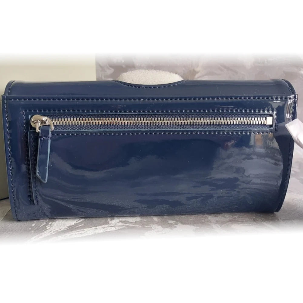 【TED BAKER/テッドベーカー】Rezza レザースナップ式 がま口長財布《ネイビー》