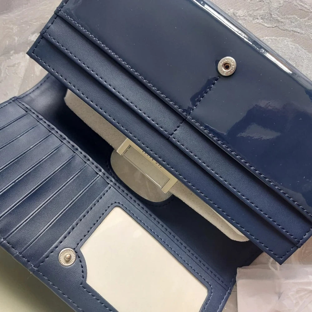 【TED BAKER/テッドベーカー】Rezza レザースナップ式 がま口長財布《ネイビー》