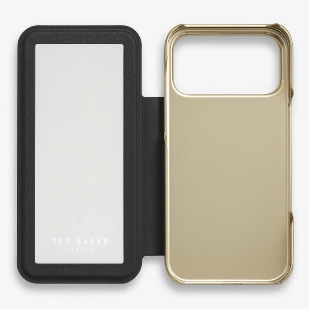【TED BAKER | テッドベーカー】希少！チューリップオレンジ ミラー付 手帳型 iPhone 17 Pro ケース