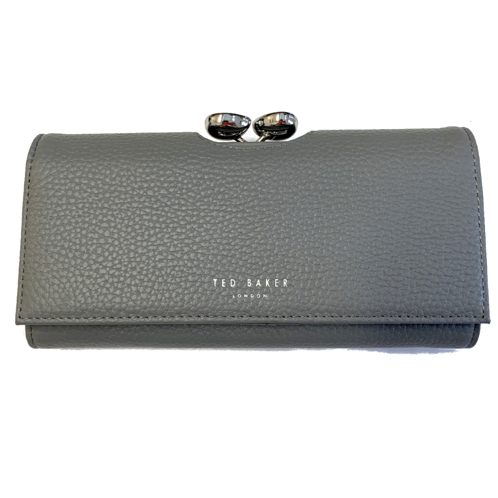【TED BAKER/テッドベーカー】Alyysaa レザー がま口長財布《グレー》