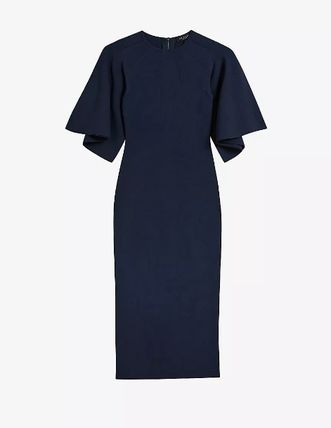 【TED BAKER | テッドベーカー】SALE！Lounia フルートスリーブ ニット ワンピース《ネイビー》