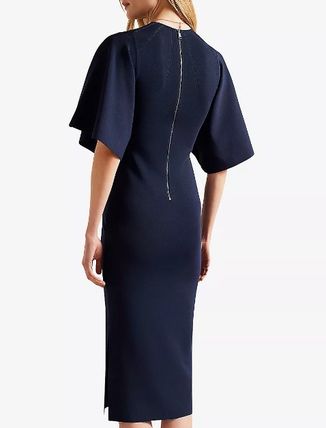 【TED BAKER | テッドベーカー】SALE！Lounia フルートスリーブ ニット ワンピース《ネイビー》