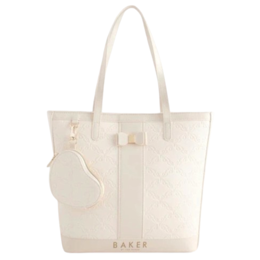【Baker by Ted Baker】大人もOK！エンボス加工PUトートバッグ《ホワイト》