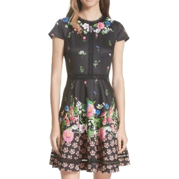 【TED BAKER | テッドベーカー】DAISSIE スケーターワンピース 《花柄ブラック》