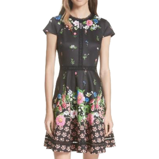 【TED BAKER | テッドベーカー】DAISSIE スケーターワンピース 《花柄ブラック》