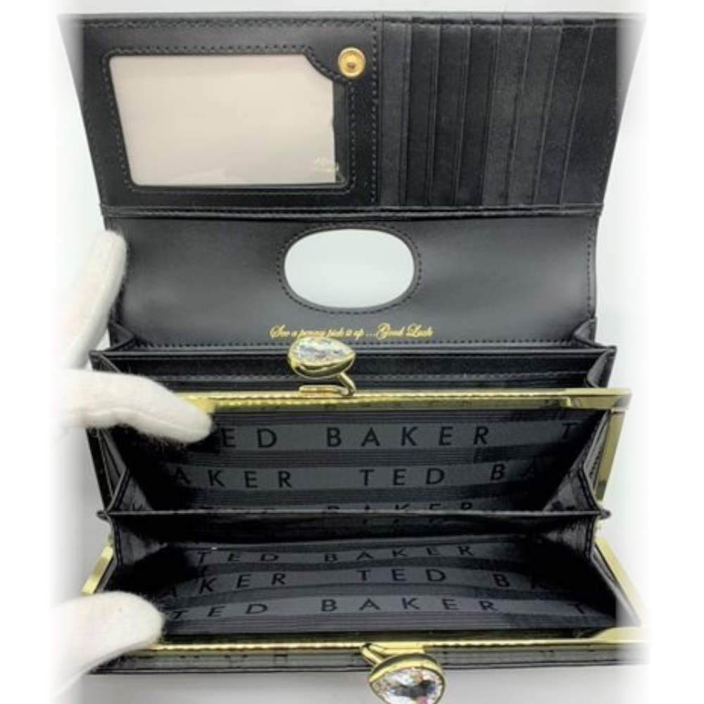 【TED BAKER/テッドベーカー】Alyysaa レザー がま口長財布《ブラック》