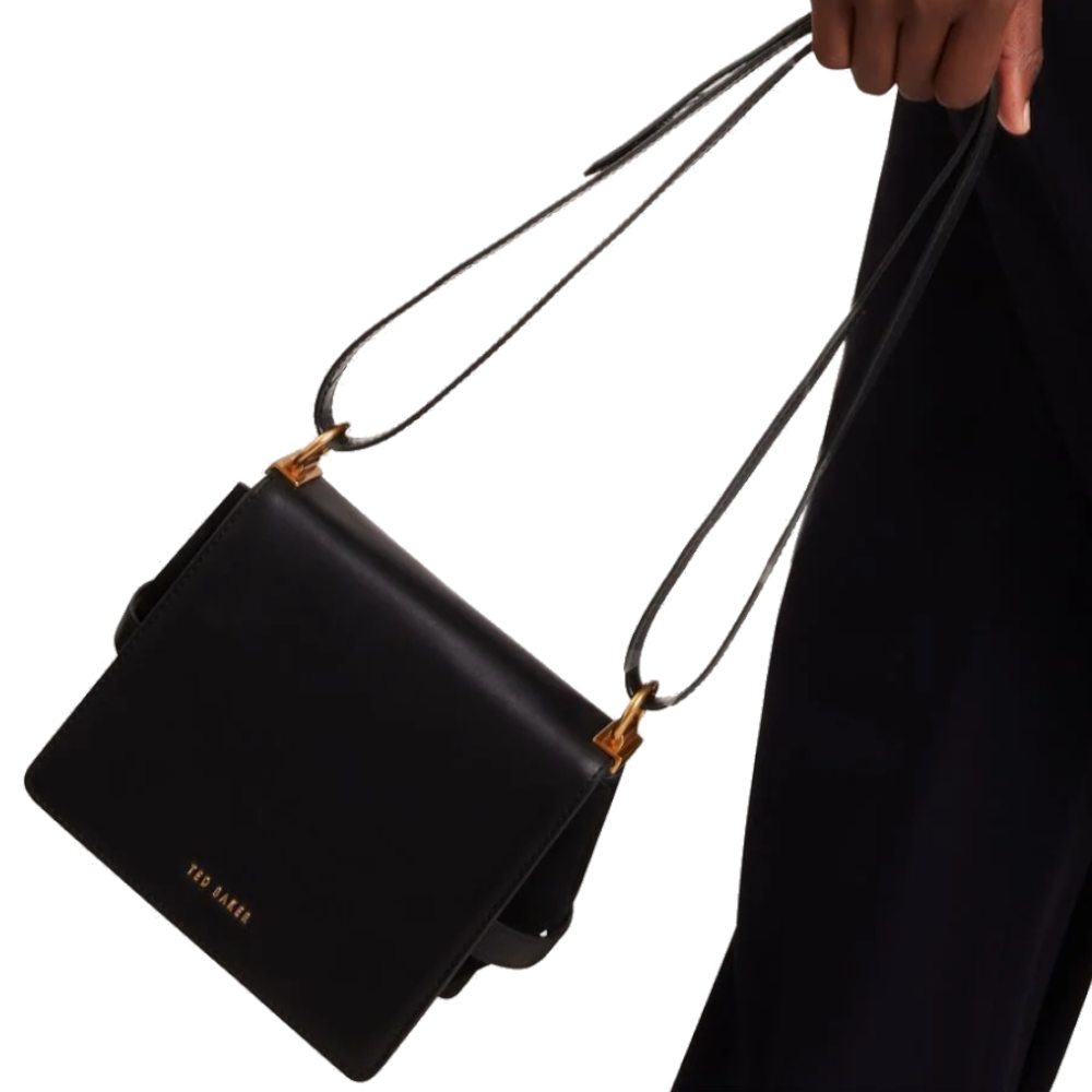 【TED BAKER | テッドベーカー】 Talika スウェードベルトディテールクロスボディバッグ《ブラック》
