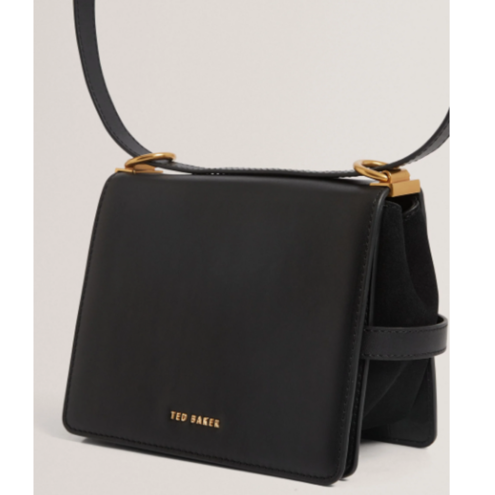 【TED BAKER | テッドベーカー】 Talika スウェードベルトディテールクロスボディバッグ《ブラック》