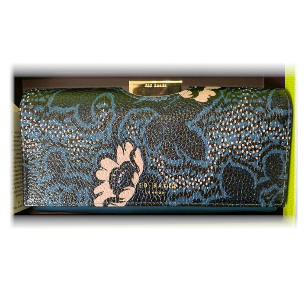 【TED BAKER/テッドベーカー】RHEUMYレザーがま口長財布《ダークブルー》